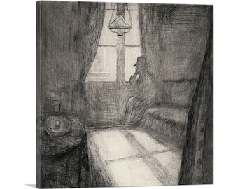 ARTCANVAS Moonlight - Night in St. Cloud 1895 by Edvard Munch Canvas Art Print