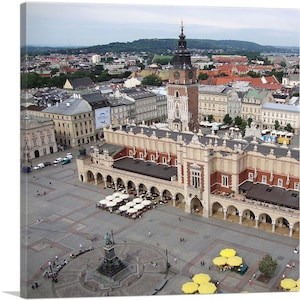 ARTCANVAS Krakow Main Square Poland Square Canvas Art Print