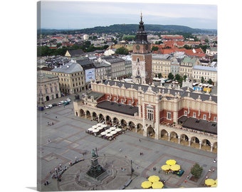ARTCANVAS Krakow Main Square Poland Square Canvas Art Print
