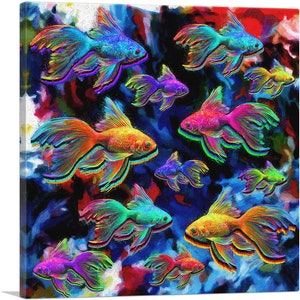 ARTCANVAS Goldfish Freshwater Aquarium Fish Square Canvas Art Print