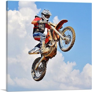 ARTCANVAS Dirt Bike Jump Motocross Air Canvas Art Print