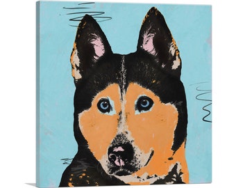 ARTCANVAS Siberian Husky Dog Breed Pop Art Canvas Art Print