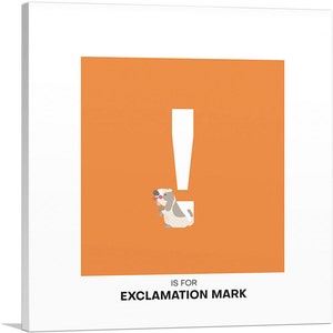 ARTCANVAS Kids Animal Alphabet Exclamation Point Mark Sign Canvas Art Print