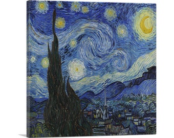 ARTCANVAS The Starry Night - Square 1889 by Vincent van Gogh Canvas Art Print