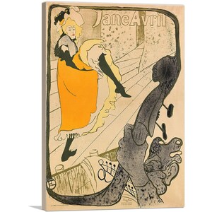 ARTCANVAS Jane Avril 1893 por Henri De Toulouse-Lautrec Canvas Art Print