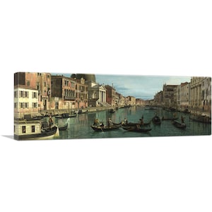 ARTCANVAS Venice - The Grand Canal Panoramic by Canaletto Canvas Art Print