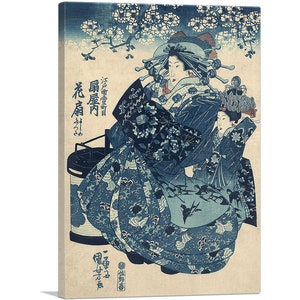 ARTCANVAS The Courtesan Hanao Of Ogi-Ya by Utagawa Kuniyoshi Canvas Art Print