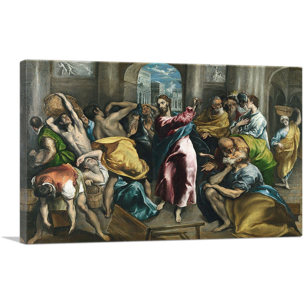 ARTCANVAS Christ Driving the Traders From the Temple 1600 by El Greco ...