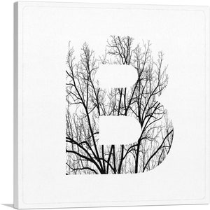 ARTCANVAS Árbol Ramas Alfabeto Letra B Lienzo Impresión