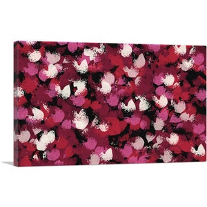 ARTCANVAS Cherry Pink Red White Modern Rectangle Canvas Art Print