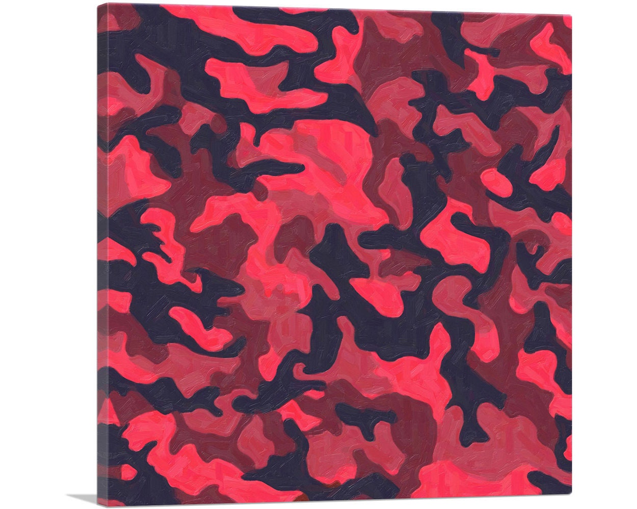 ARTCANVAS Berry Pink Black Maroon Camo Camouflage Pattern Etsy