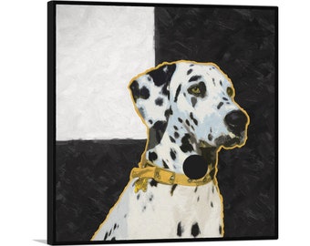 ARTCANVAS Dalmatian Dog Breed Yellow Black White Canvas Art Print