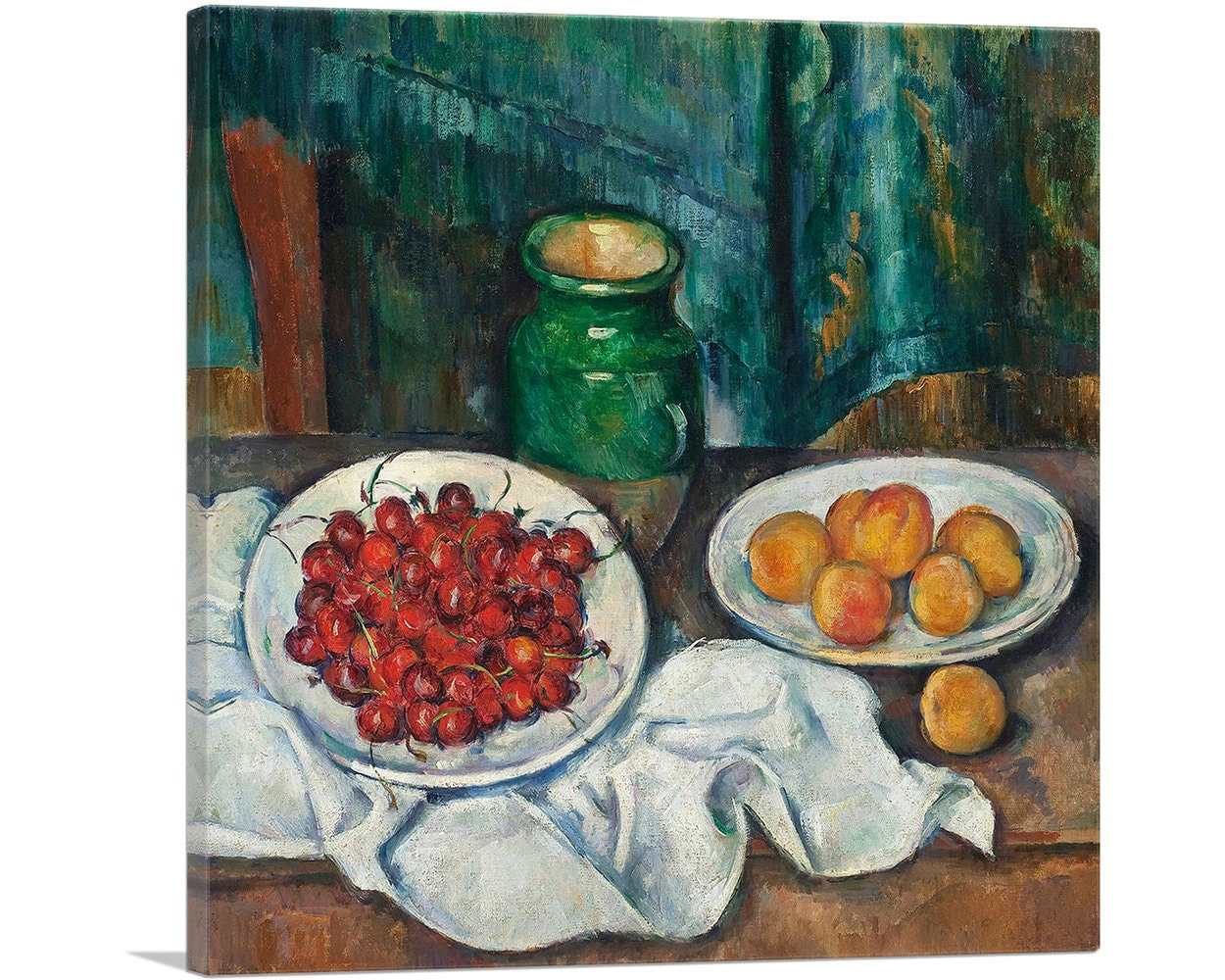 ARTCANVAS Still Life With Cherries and Peaches 1887 by Paul Cezanne ...