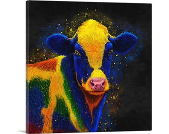 ARTCANVAS Cow Cattle Farm Animal Canvas Art Print