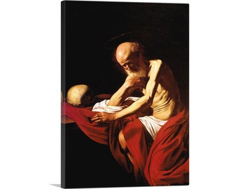 ARTCANVAS Saint Jerome in Meditation 1606 by Caravaggio Canvas Art Print