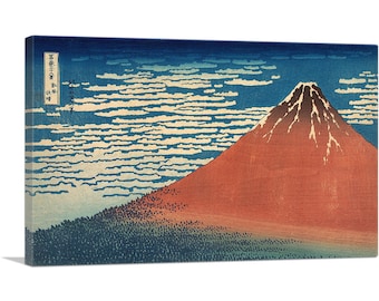 ARTCANVAS Fine Wind, Clear Weather - Red Fuji 1831 by Katsushika Hokusai Canvas Art Print