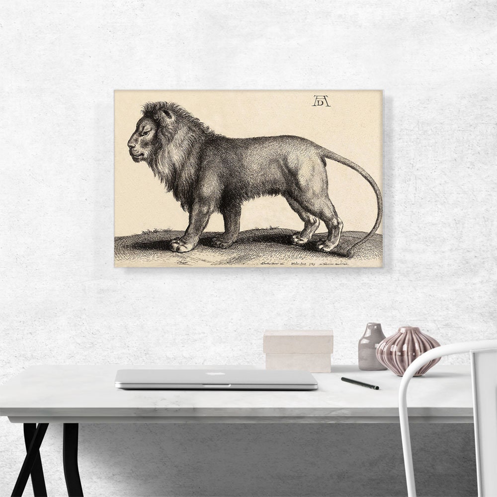 ARTCANVAS A Lion Standing by Albrecht Durer Canvas Art Print - Etsy