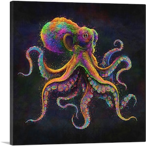 ARTCANVAS Octopus Animal Tentacles Sea Ocean Canvas Art Print