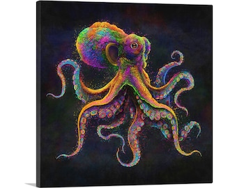 ARTCANVAS Octopus Animal Tentacles Sea Ocean Canvas Art Print