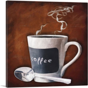 ARTCANVAS Cup of Coffee Home Decor Square Canvas Art Print