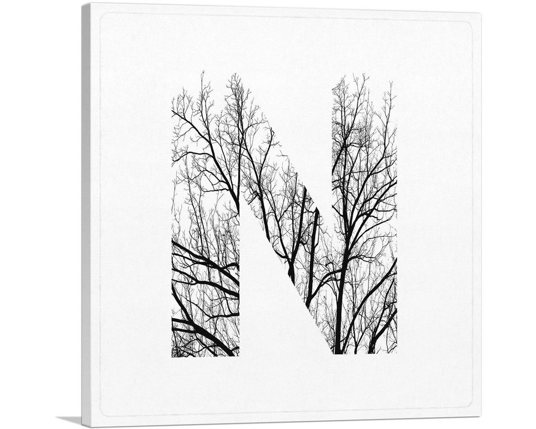ARTCANVAS Tree Branches Alphabet Letter N Canvas Art Print - Etsy