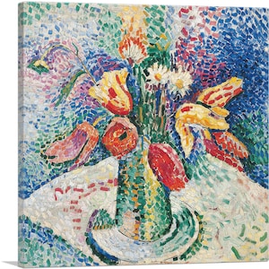 ARTCANVAS Tulipanes y flores en jarrón 1905 de Henri Matisse Lienzo impreso