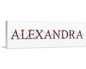 ARTCANVAS Alexandra Girls Name Room Decor Canvas Art Print