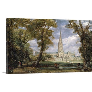 ARTCANVAS Salisbury Cathedral from the Bishop&#39;s Grounds Canvas Art Print by John Constable