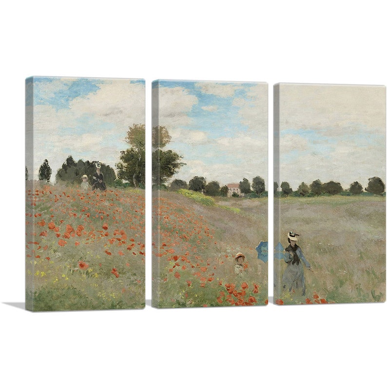 ARTCANVAS Poppy Field 1873 by Claude Monet Canvas Art Print - Etsy