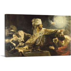 ARTCANVAS Belshazzar&#39;s Feast 1638 by Rembrandt van Rijn Canvas Art Print