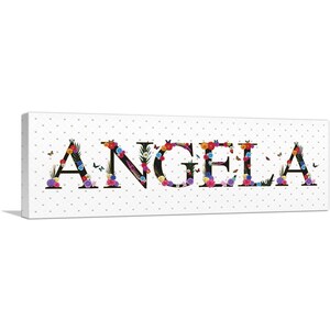 ARTCANVAS Angela Girls Name Room Decor Canvas Art Print