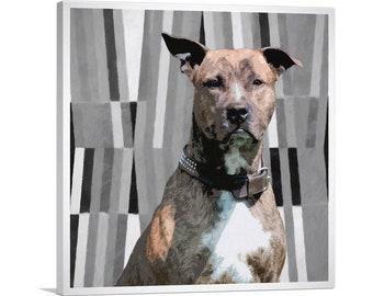 ARTCANVAS Pit Bull Terrier Dog Breed Canvas Art Print