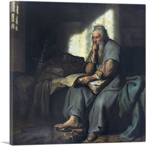 ARTCANVAS The Apostle Paul in Prison 1627 by Rembrandt van Rijn Canvas Art Print