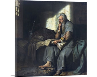 ARTCANVAS The Apostle Paul in Prison 1627 by Rembrandt van Rijn Canvas Art Print