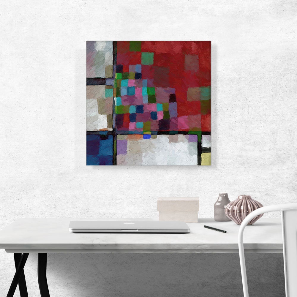 ARTCANVAS Modern Small Squares Over Large Squares Canvas Art | Etsy