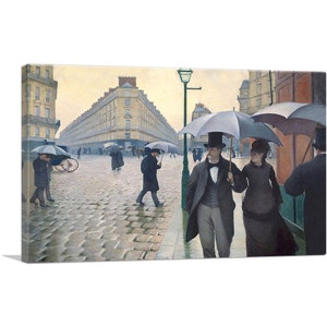ARTCANVAS Paris Street Rainy Day 1877 Canvas Art Print by Gustave Caillebotte 26&quot;x18&quot;