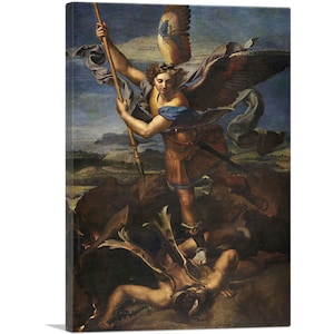 ARTCANVAS Saint Michael Vanquishing Satan 1518 by Raphael Canvas Art Print