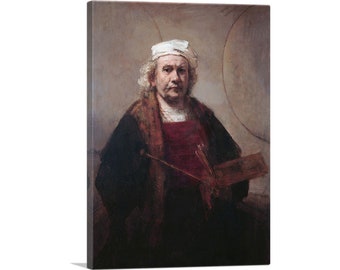 ARTCANVAS Self-Portrait with Two Circles 1660 by Rembrandt van Rijn Canvas Art Print