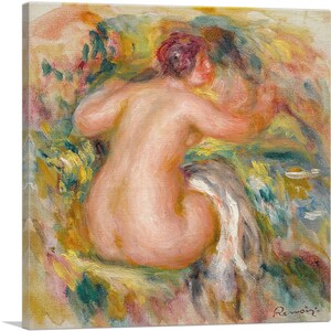ARTCANVAS Baigneuse Assise 1917 by Pierre-Auguste Renoir Canvas Art Print