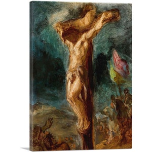 ARTCANVAS Crucifixion 1846 by Eugene Delacroix Canvas Art Print 26&quot;x18&quot;
