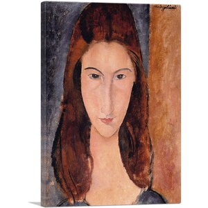 ARTCANVAS Portrait of Jeanne Hebuterne 1919 Canvas Art Print by Amedeo Modigliani 26&quot;x18&quot;