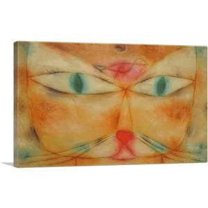 ARTCANVAS Gato y pájaro 1928 por Paul Klee Lienzo Impresión artística 26"x18"