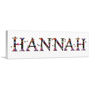 ARTCANVAS Hannah Girls Name Room Decor Canvas Art Print