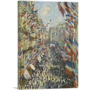 ARTCANVAS The Rue Montorgueil in Paris by Claude Monet Canvas Art Print