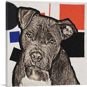 ARTCANVAS Cane Corso Dog Breed Black Blue Red Canvas Art Print