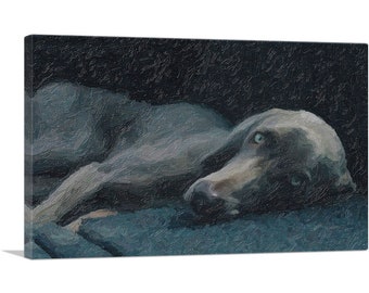 ARTCANVAS Weimaraner Dog Breed Canvas Art Print 26"x18"