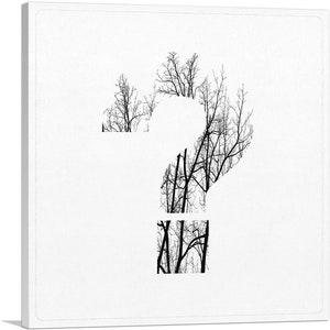 ARTCANVAS Tree Branches Alphabet Question Mark Symbol Canvas Art Print