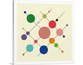 ARTCANVAS Mid-Century Modern Circles in Skewers Canvas Art Print