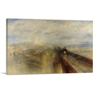 ARTCANVAS Rain, Steam, and Speed - The Great Western Railway 1835 by J. M. W. Turner Canvas Art Print