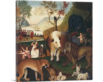 ARTCANVAS The Peaceable Kingdom with Eagle by Edward Hicks Canvas Art Print